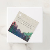 Elegante Mountain Wedding Place Card Labels (In situ)