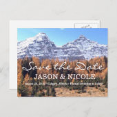 Elegante Mountain Wedding Save the Date Briefkaart (Voorkant / Achterkant)