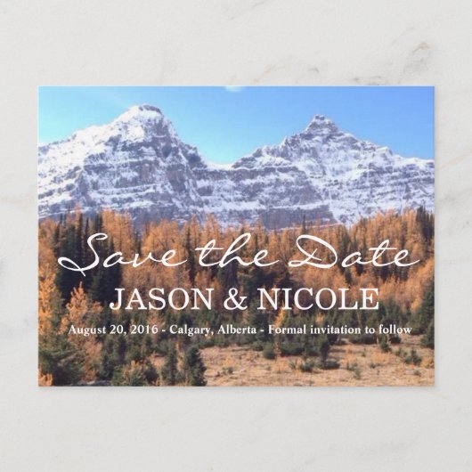 Elegante Mountain Wedding Save the Date Briefkaart (Voorkant)