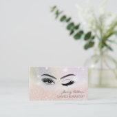 Elegante mousserende glitterogen visitekaartje (Staand voorkant)