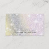 Elegante mousserende glitterogen visitekaartje (Achterkant)