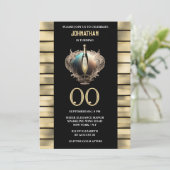 Elegante mousserende wijn zwart goud viering kaart (Staand voorkant)