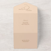 Elegante Mr And Mrs Script Soft Perzik Huwelijk All In One Uitnodiging (Buitenkant)