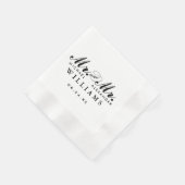 Elegante Mr en Mr Black Custom Wedding Monogram Servetten (Hoek)