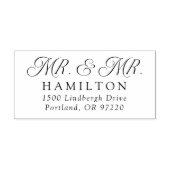 Elegante Mr en Mr Bruiloft Retouradres Rubberstempel (Afrduk)
