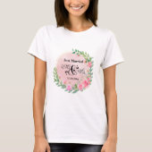 Elegante Mr en Mrs Blush Roze Bloemen Bruiloft T-shirt (Voorkant)