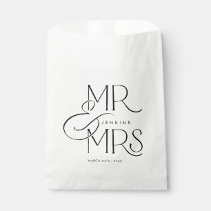 Elegante Mr en Mrs gepersonaliseerde bruiloft Bedankzakje