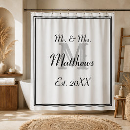 Elegante Mr en Mrs Initiaal Douchegordijn
