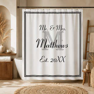 Elegante Mr en Mrs Initiaal Douchegordijn