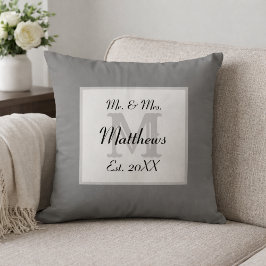 Elegante Mr en Mrs Monogram Kussen