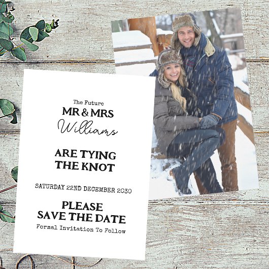 Elegante Mr en Mrs Photo Wedding Save The Date
