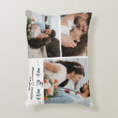 elegante mr en mrs trouw 3 foto collage  accent kussen (Voorkant(Verticaal))