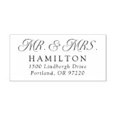 Elegante Mr en Mrs Wedding Retouradres Rubberstempel (Afrduk)