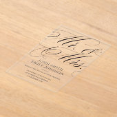 Elegante Mr & Mr Script Calligrafie Acryl Uitnodigingen (Laagn)