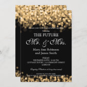 Elegante Mr. Mrs. Couples Douchen Gouden Lichten Kaart (Voorkant / Achterkant)