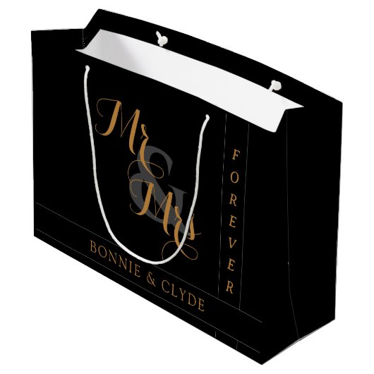Elegante Mr. & Mrs. Forever Grote Trouwcadeautas Groot Cadeauzakje (Achterkant Gekanteld)
