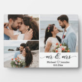Elegante Mr & Mrs Huwelijksfotocollage Jubileum Fotoplaat (voorkant)