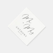 Elegante Mr & Mrs Script Custom Name Wedding Servet (Hoek)