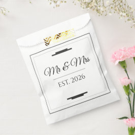 Elegante Mr & Mrs Trouwdag Modern Minimalistisch C Bedankzakje