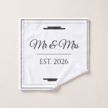 Elegante Mr & Mrs Trouwdag Modern Minimalistisch C