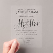 Elegante Mr & Mrs Typografie bruiloft uitnodiging (Insitu (Draagbaar))