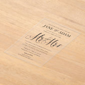 Elegante Mr & Mrs Typografie bruiloft uitnodiging (Laagn)