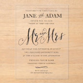 Elegante Mr & Mrs Typografie bruiloft uitnodiging (Voorkant)