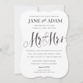 Elegante Mr & Mrs Typografie bruiloft uitnodiging (Voorkant)