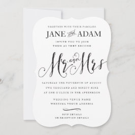 Elegante Mr & Mrs Typografie bruiloft uitnodiging
