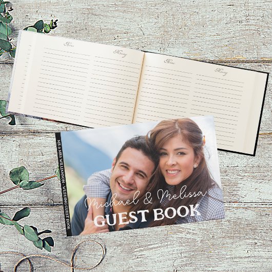 Elegante Mr & Mrs Wedding Foto Gastenboek