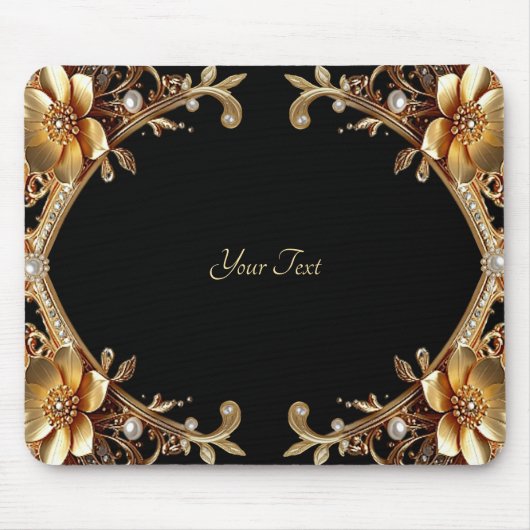 Elegante muismat met gouden frame (Voorkant)