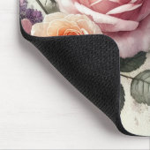 Elegante muismat waterverf roze witte rozen (Hoek)