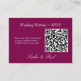 Elegante Mulberry QR Code website RSVP kaart