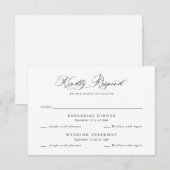 Elegante multi-evenementen trouwrepetitie RSVP-kaa Kaart (Voorkant / Achterkant)