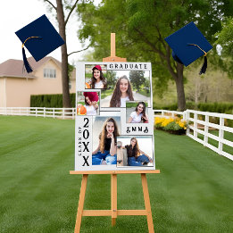 Elegante multi-foto aankondiging van afstuderen 20 perfect poster