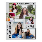 Elegante multi-foto aankondiging van afstuderen 20 perfect poster (Voorkant)
