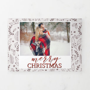 Elegante multi foto kerst drieluik wenskaart