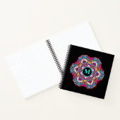 Elegante multi-kleur mandala bloeien monogram notitieboek (Binnen)