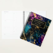 Elegante multi kleuren & gouden Galaxy marmer mono Planner (Display)