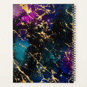 Elegante multi kleuren & gouden Galaxy marmer mono Planner (Achterkant)