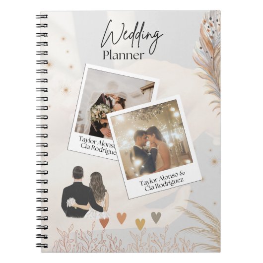 Elegante Multi-Photo Wedding Planner Notitieboek (Voorkant)