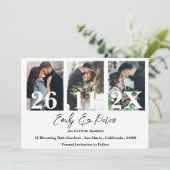 Elegante Multi Photo Wedding Sla de datum op Save The Date (Staand voorkant)