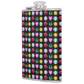 Elegante Multicolor Edelstenen op zwart Heupfles (Links)