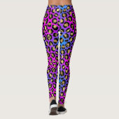 Elegante Multicolour Neon Leopard Dierenprint Leggings (Achterkant)