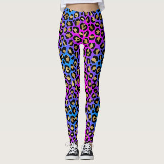 Elegante Multicolour Neon Leopard Dierenprint Leggings