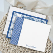 Elegante Multifunctionele Blauwe Clamshell Toile F Notitiekaartje