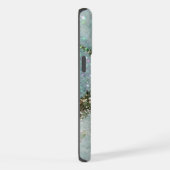 Elegante munt en gouden glitter monogram iPhone hoesje (Rechterkant)