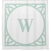 Elegante Munt Rand Monogram Douchegordijn (Voorkant)