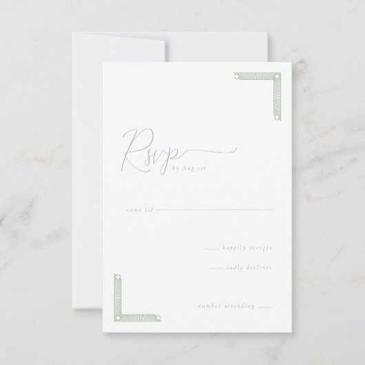 Elegante Munt RSVP Kaart (Voorkant)