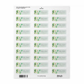 Elegante munt witte bloemenpastel Retouradres Etiket (Full Sheet)